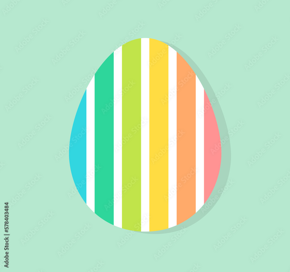 Canvas Prints cute colorful easter egg. striped pattern on egg.