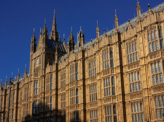 Fototapeta na wymiar A close up of the Houses of Parliament, London 