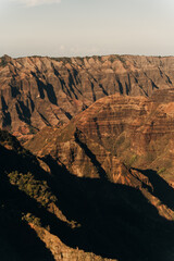 Aerial view of Waimea Canyon Grand Canyon of the Pacific on the western side of Kauai island in Hawaii