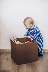 little boy playing in the children's room