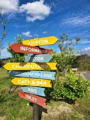 colorful direction sign