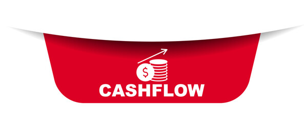 red vector illustration banner cashflow