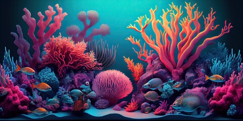Fototapeta na wymiar colorful tropical seabed idea for marine backgrounds