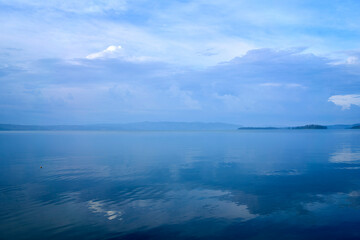 Views of the horizon across lake Kivu in the democratic republic of Congo