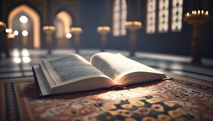 the quran in the mosque, Generative AI - obrazy, fototapety, plakaty