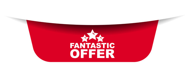 red vector illustration banner fantastic offer