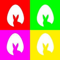 set of colorful easter rabbits