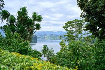 View from a small island on Lake Bunyonyi, Uganda