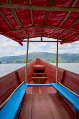 Fototapeta na wymiar Boat ride on Lake Bunyonyi, Uganda