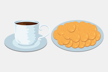 Vector free vector cookies and coffee