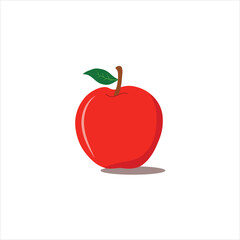 Ripe Apple Fruit Vector design, color drawing sign, symbol.