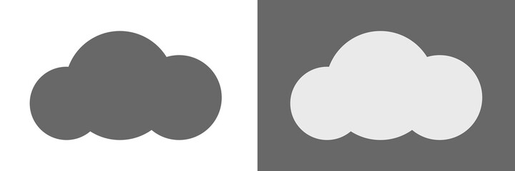 Set of clouds in white and gray color vector.