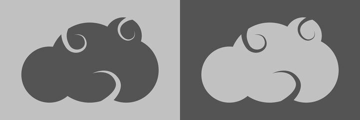 Japanese stylish clouds vector. Set of vector clouds.