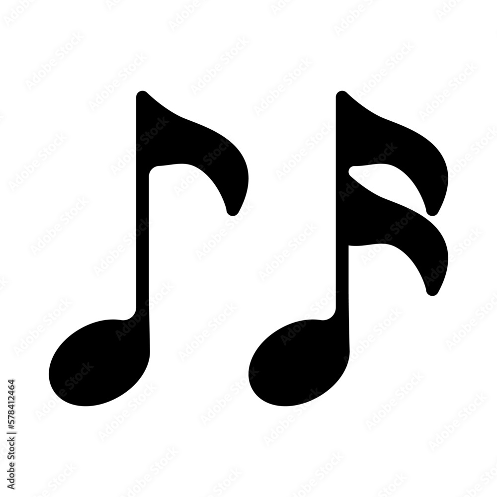 Aufkleber music notes vector set. icons of various musical notes vector. music symbols vector set. solfeggio v