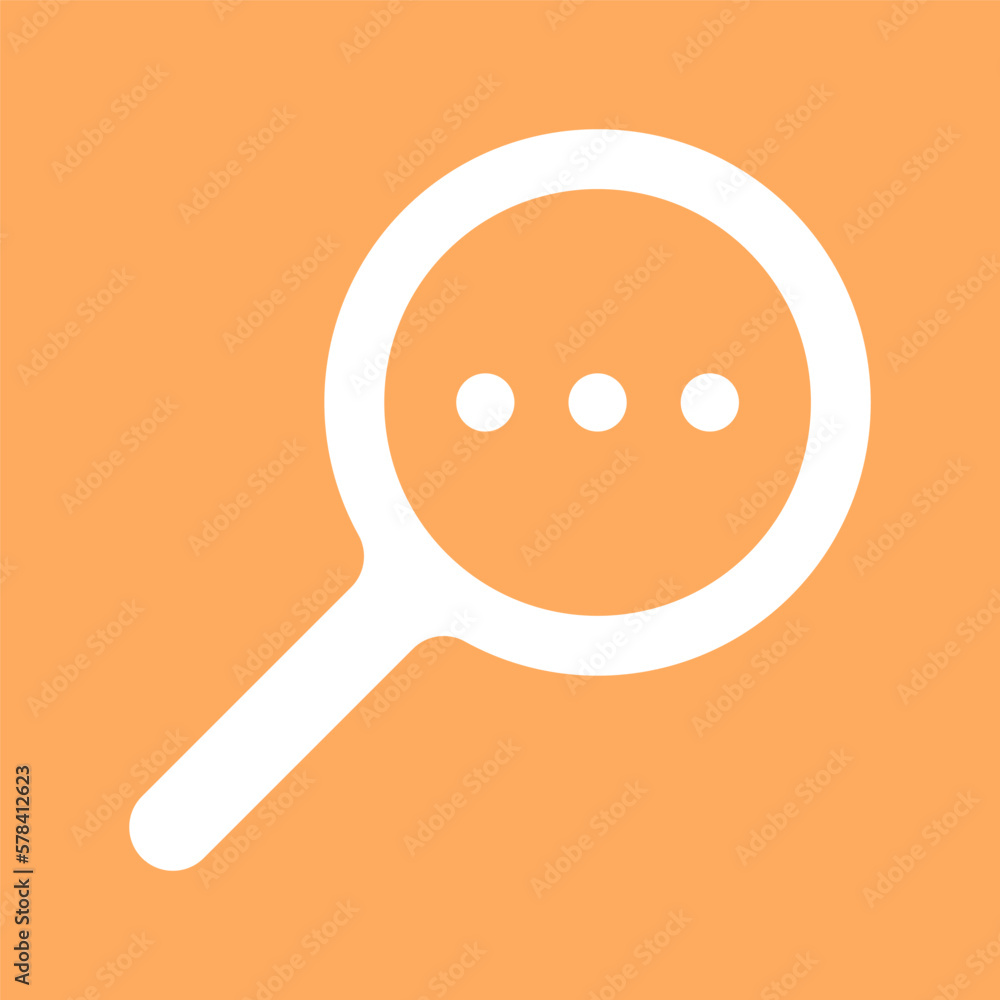 Poster search symbol vector icon. three dots in magnifying glass vector. research icon vector. intelligence