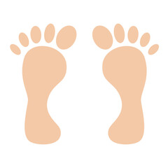 Human foot vector. Human footprint vector icon. The concept of a trendy trace of a human foot vector.