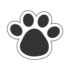Dog paw vector. Animal paw icon. Contour of dog track vector.