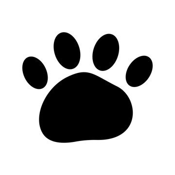 Dog paw vector. Animal paw icon. Contour of dog track vector.