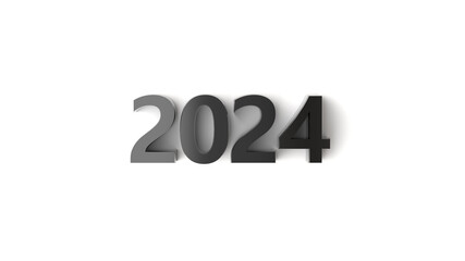 The numbers 2024 Isolated on a white background - 3d rendering 3d Illustration