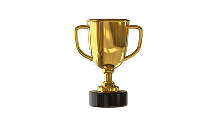 Gold championship trophy isolated on white background - 3d rendering, 3d illustration   