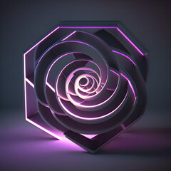 abstract background, pink rose on black
