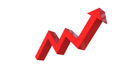 Growth Up arrow moving up success and business growth concept - 3d rendering 3d illustration