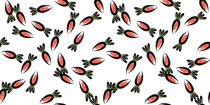 Linear pattern of orange carrots