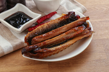 Roasted eel in unagi sause