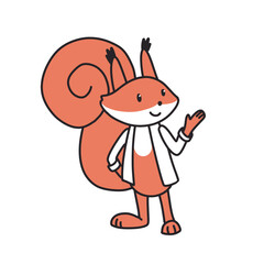 Cute squirrel character design, vector hand drawn art
