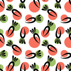 seamless pattern with red carrots 