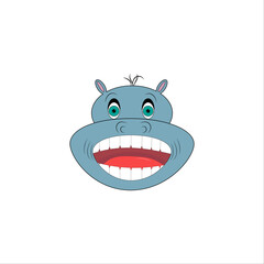 cheerful cartoon smiling behemoth face vector image