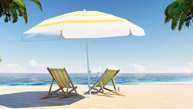 Perfect sky and water of ocean. Amazing sea landscape. Seascape background. Tourism, travel, holdiay, summer concept.