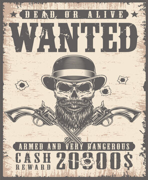 vintage wild west wanted poster 