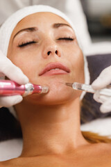 Dermapen Micro-needling Treatment In A Beauty Salon