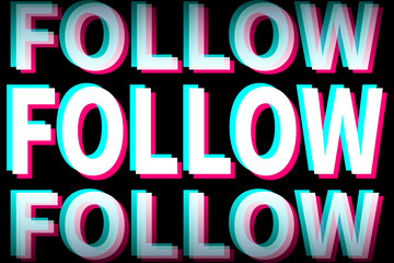 Follow. Abstract symbol in the style of a popular social network. Flat style.  Vector illustration