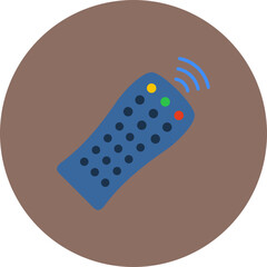 Remote Control Multicolor Circle Flat Icon