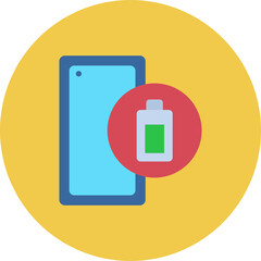 Battery Level Multicolor Circle Flat Icon