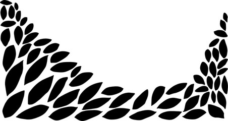 black and white background of tropical leaves with empty space.