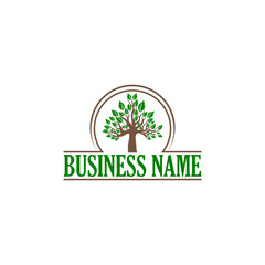 Fototapeta premium Business Name Tree logo icon isolated on white background