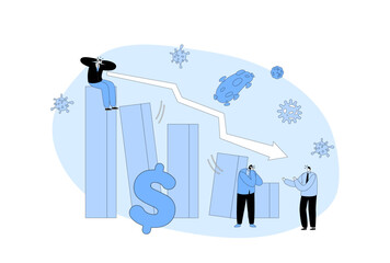 Financial Crash, Negative Covid19 Impact on Investment Price. Coronavirus Outbreak and Global Economy Crisis