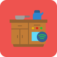Smart Kitchen Multicolor Round Corner Flat Icon