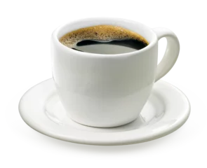 Fotobehang Koffie xícara com café preto em fundo transparente - café expresso 