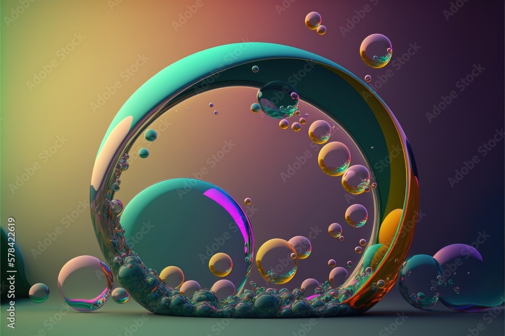 Poster abstract colorful background with bubbles