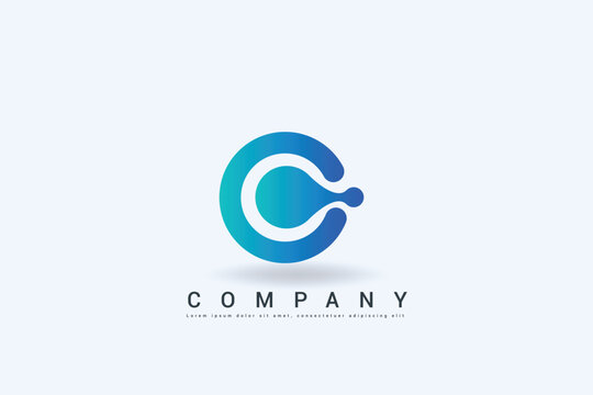 gradient C letter initial logo design