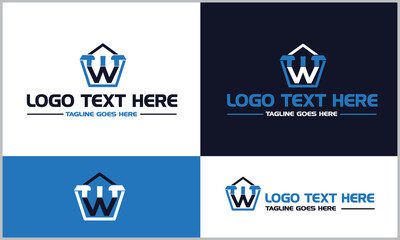 W Abstract Alphabet Letter Logo Design Set