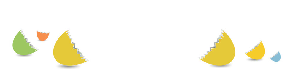 Obraz premium Eierschale bunt Banner Band Schale Eier Ostern Ostermotiv