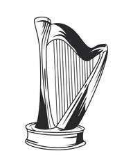 flat harp icon