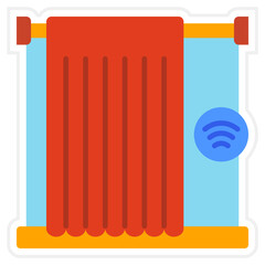 Smart Curtain Sticker Icon