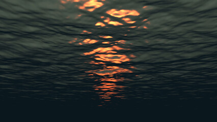 3d rendering, Waves and sun from underwater view
Underwater reflection of the sun and ripples, 2023

