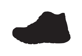 Side view of a boot. Silhouette boot or shoe vector.